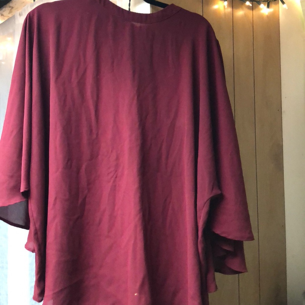 Lane Bryant draped top 18/20 burgundy